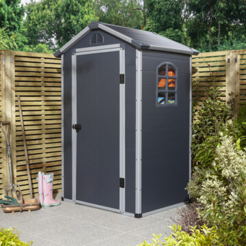 Caspian 4x3 Plastic Apex Shed | Dark Grey