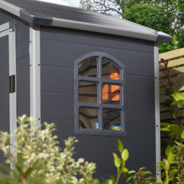 Caspian 4×3 Plastic Apex Shed | Dark Grey