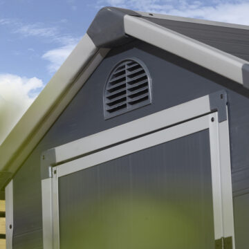 Caspian 4×3 Plastic Apex Shed | Dark Grey