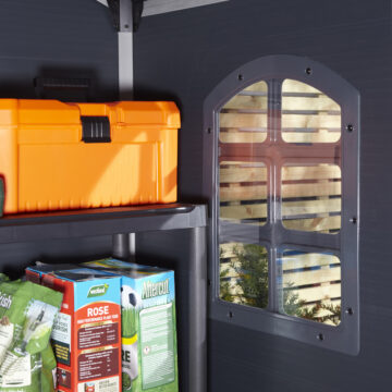 Caspian 4×3 Plastic Apex Shed | Dark Grey