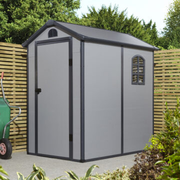 Caspian 4x6 Plastic Apex Shed | Light Grey