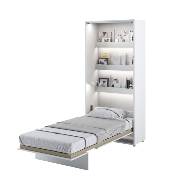 Vertical Wall Bed Concept 90cm | White Gloss