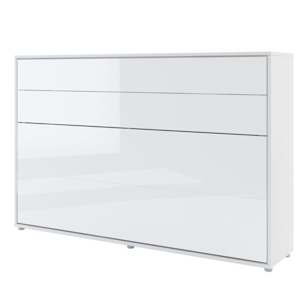 Horizontal Wall Bed Concept 120cm | White Gloss