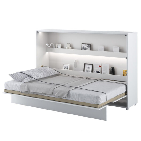 Horizontal Wall Bed Concept 120cm | White Gloss