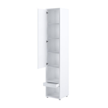 Tall Storage Cabinet for Vertical Wall Bed Concept | White Matt