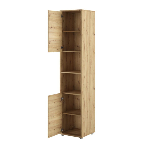 Tall Storage Cabinet for Vertical Wall Bed Concept | Oak Artisan