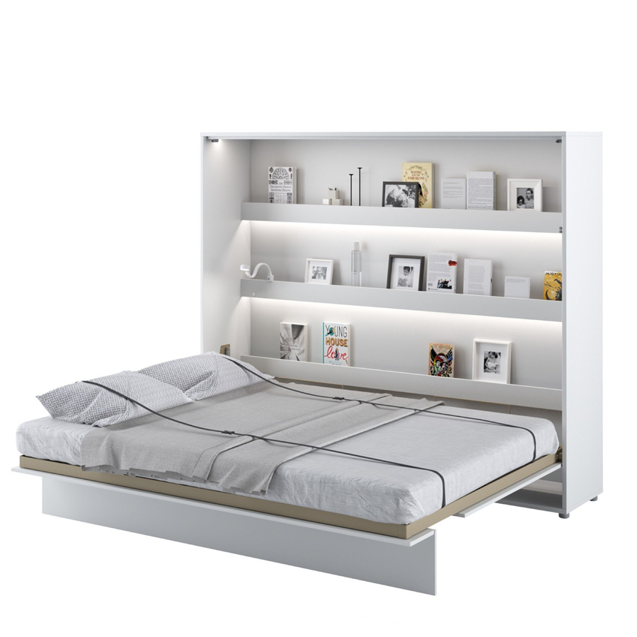 Horizontal Wall Bed Concept 160cm | White Matt