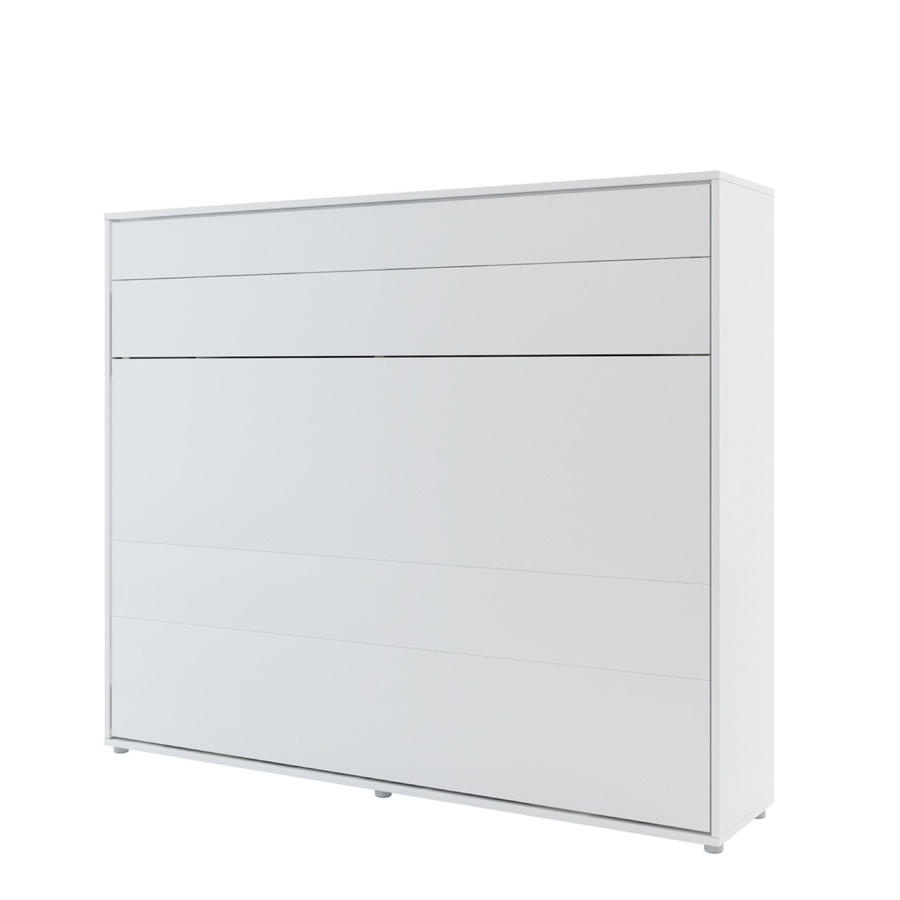 Horizontal Wall Bed Concept 160cm | White Matt