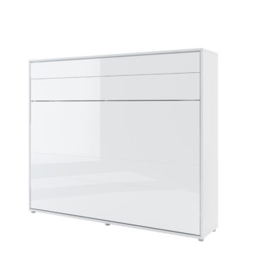 Horizontal Wall Bed Concept 160cm | White Gloss