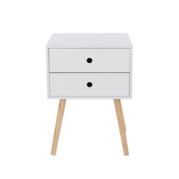 Staffa White 2 Drawer Bedside Cabinet