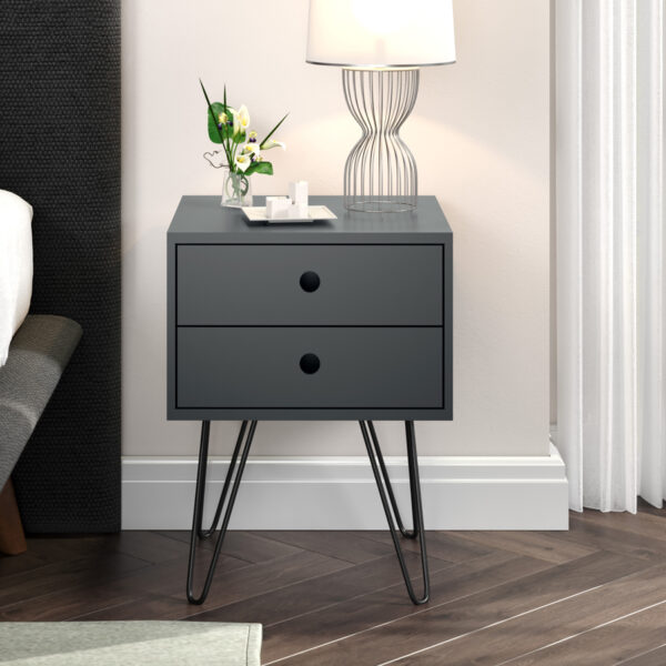 Staffa 2 Drawer Bedside Cabinet | Blue