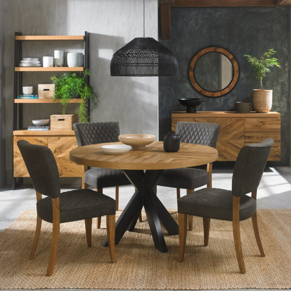 Calgary Upholstered Dining Chair | Dark Grey | Pair