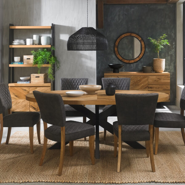 Calgary Upholstered Dining Chair | Dark Grey | Pair