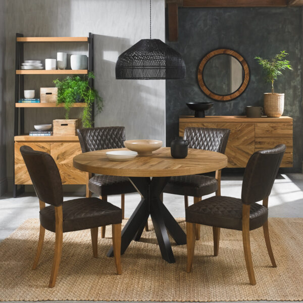 Calgary Upholstered Dining Chair | Vintage Brown | Pair