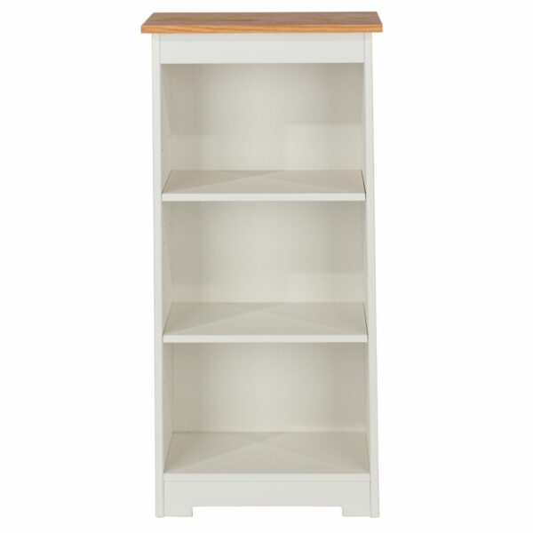 Thornton Low Narrow Painted Bookcase | Soft White | Self Assembly