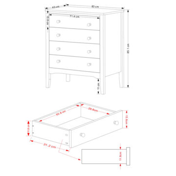 Saint Cloud Grey 4 Drawer Chest
