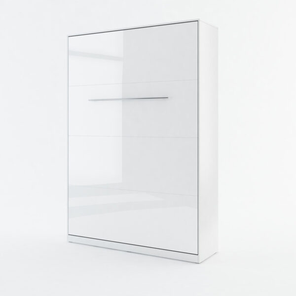 Vertical Wall Bed Concept 140cm | White Gloss