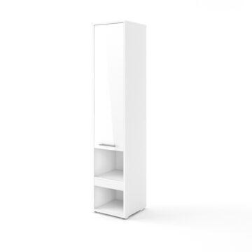 Vertical Wall Bed Concept 90cm | Storage Cabinet | White Gloss Finish