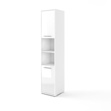 Vertical Wall Bed Concept 90cm | Storage Cabinet | White Gloss Finish