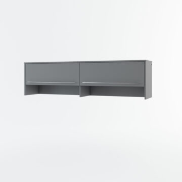 Horizontal Wall Bed Concept 140cm with Over Bed Unit | Grey Matt