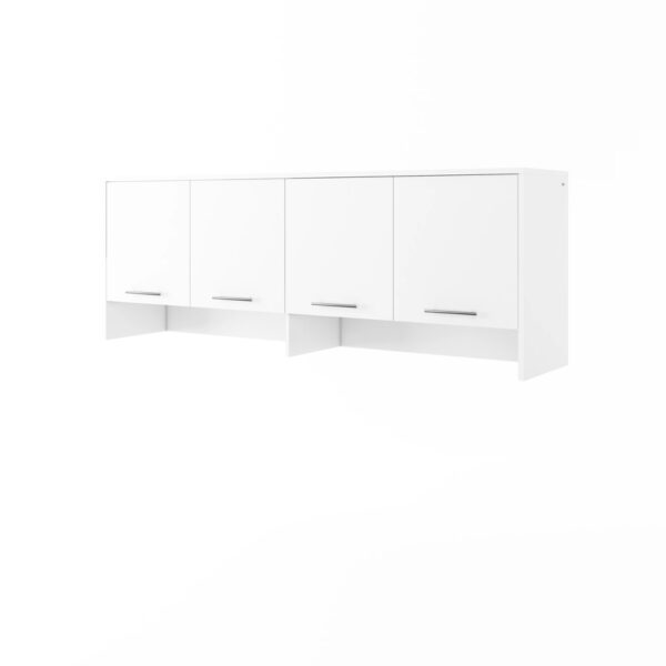 Horizontal Wall Bed Concept 120cm with Over Bed Unit | White Matt