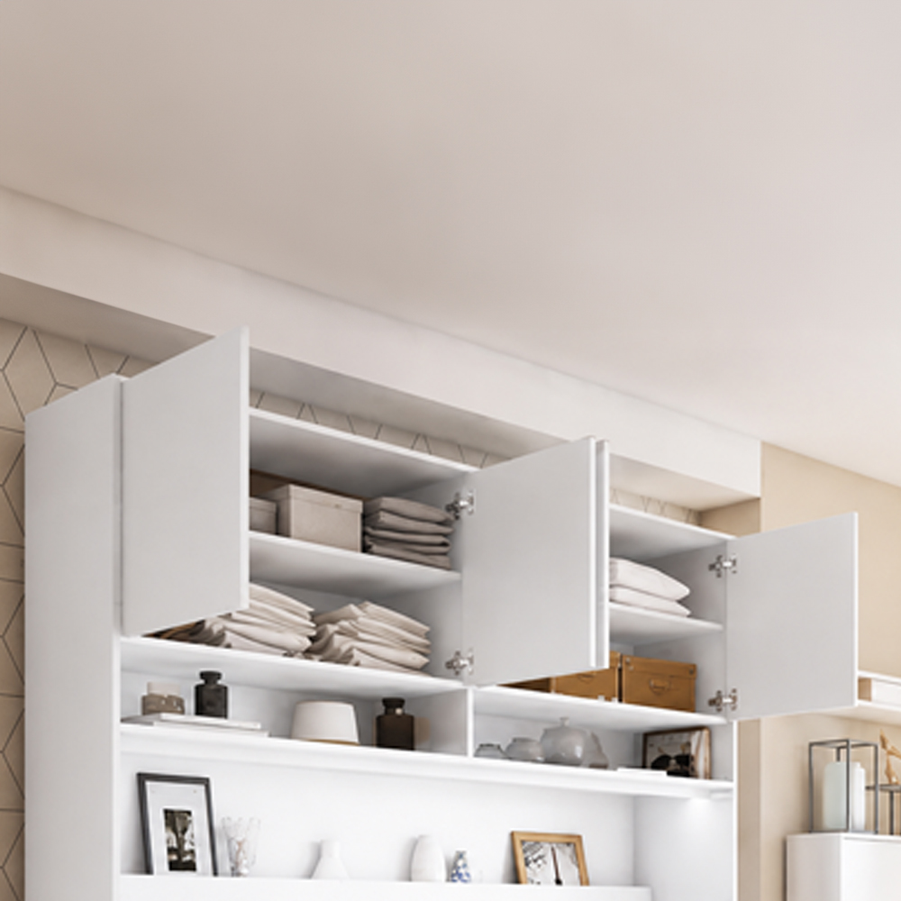 Over Bed Unit for Horizontal Wall Bed Concept 120cm | White Matt