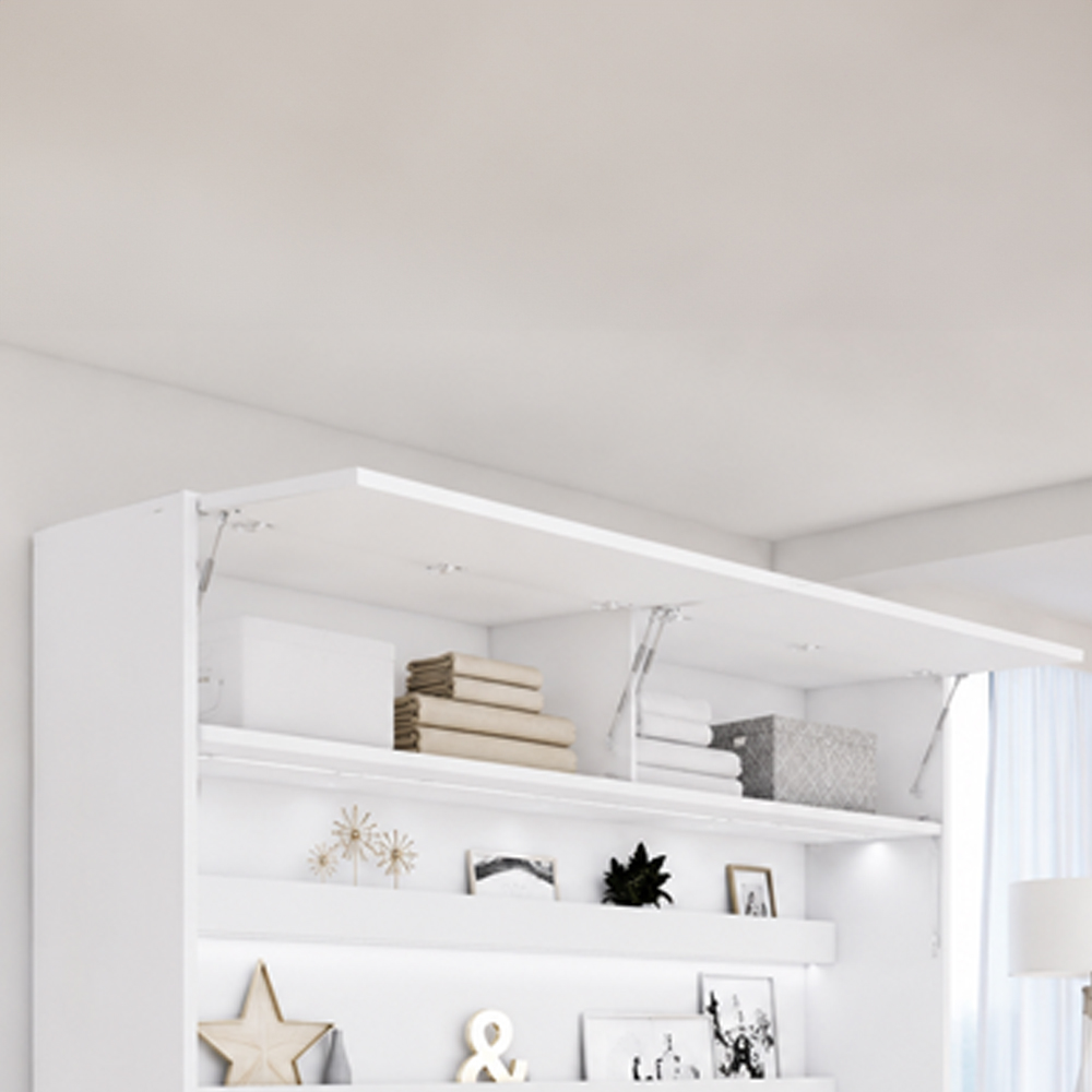 Over Bed Unit for Horizontal Wall Bed Concept 160cm | White Matt