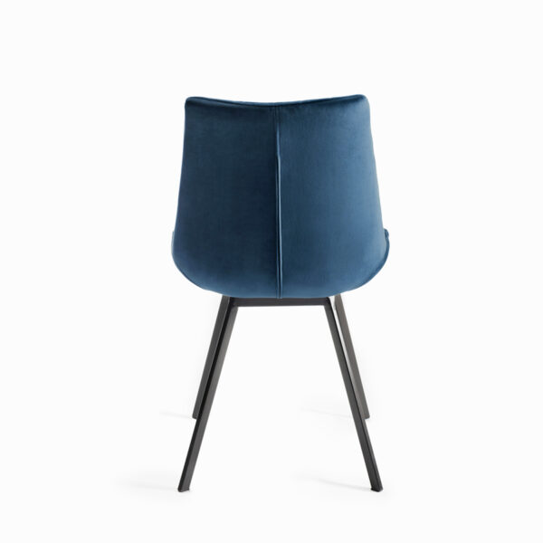 Calgary 4-6 Seat Extending  Dining Table & 4 Blue Velvet Fabric Chairs | 158 - 203cm