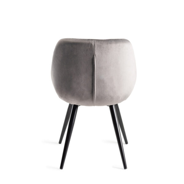 Calgary 4-6 Seat Extending  Dining Table & 4 Grey Velvet Fabric Chairs | 158 - 203cm