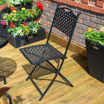 Oakworld Alfresco Basket Weave Bistro Set | Black