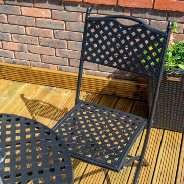 Oakworld Alfresco Basket Weave Bistro Set | Black