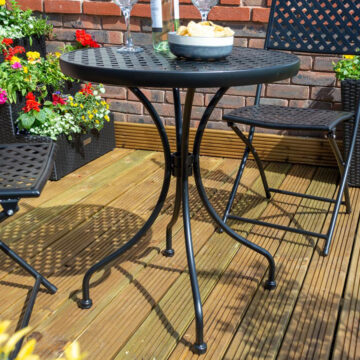 Oakworld Alfresco Basket Weave Bistro Set | Black