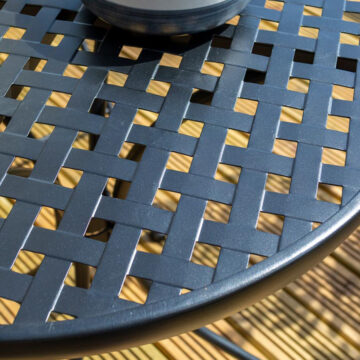 Oakworld Alfresco Basket Weave Bistro Set | Black