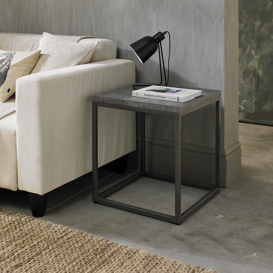 Padua Zinc & Dark Grey Side Table Oak World