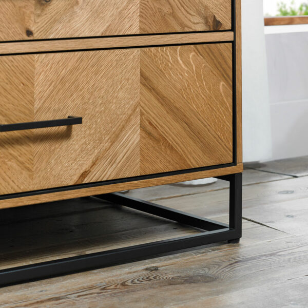 Lambourne Rustic Oak 5 Drawer Tall Chest