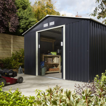 Savannah 10×8 Metal Apex Shed | Dark Grey