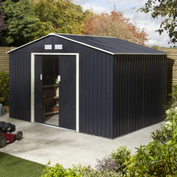 Savannah 10×8 Metal Apex Shed | Dark Grey