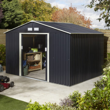Savannah 10x8 Metal Apex Shed | Dark Grey