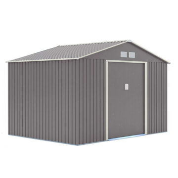 Savannah 10×8 Metal Apex Shed | Light Grey