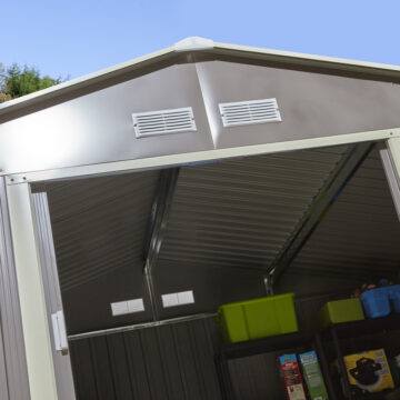 Savannah 10×8 Metal Apex Shed | Light Grey