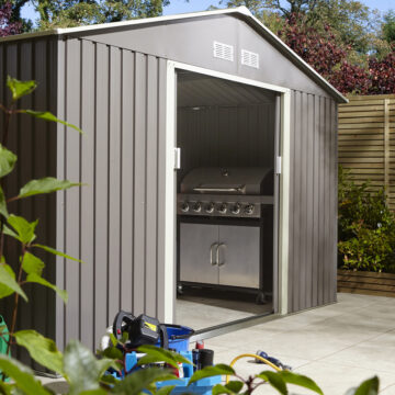 Savannah 10×8 Metal Apex Shed | Light Grey
