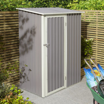 Savannah 5x3 Metal Pent Shed | Light Grey