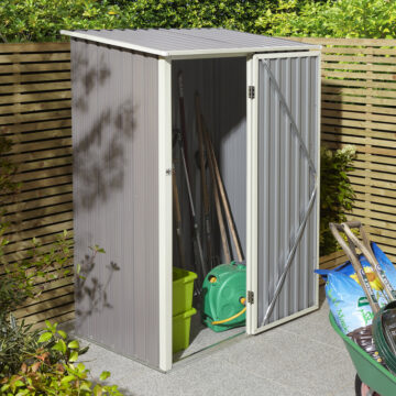 Savannah 5×3 Metal Pent Shed | Light Grey