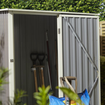 Savannah 5×3 Metal Pent Shed | Light Grey