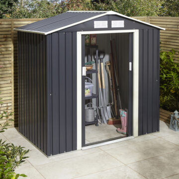 Savannah 6×4 Metal Apex Shed | Dark Grey