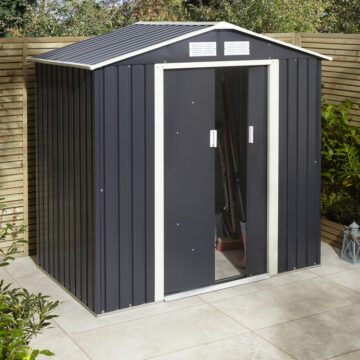 Savannah 6×4 Metal Apex Shed | Dark Grey