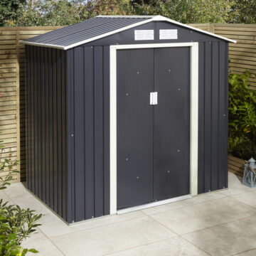 Savannah 6x4 Metal Apex Shed | Dark Grey