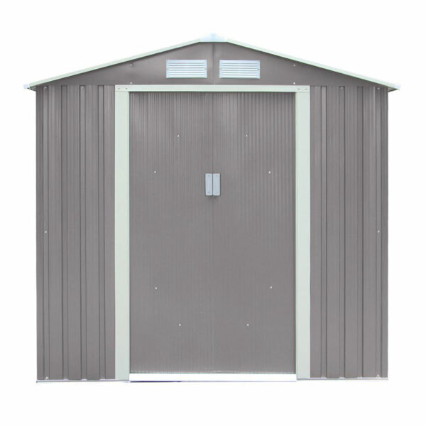 Savannah 6x4 Metal Apex Shed | Light Grey