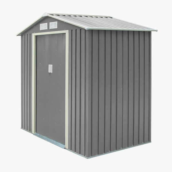 Savannah 6x4 Metal Apex Shed | Light Grey