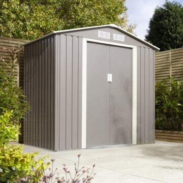 Savannah 6x4 Metal Apex Shed | Light Grey